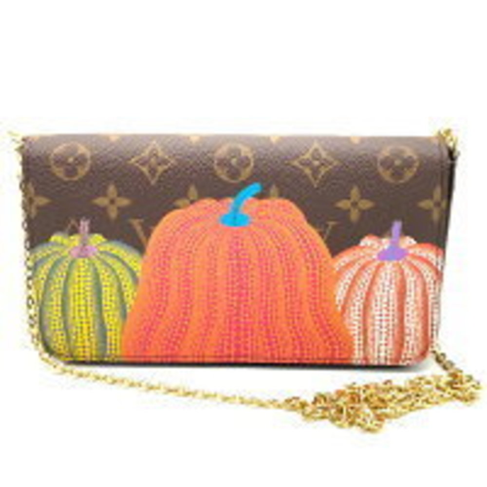 LOUIS VUITTON Pochette Felicie LVYK Yayoi Kusama Polka Dot Chain Bag Clutch